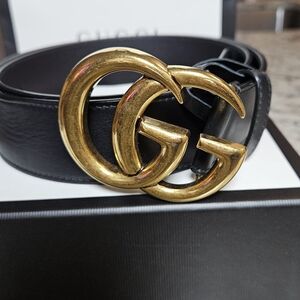 Gucci Black and Gold Women's Belt